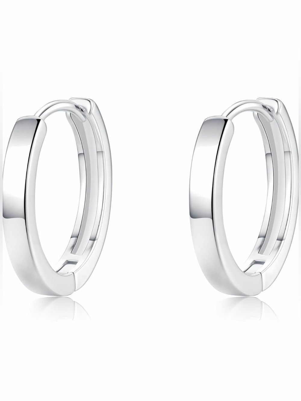 ⭐️FINAL PRICE#171 Gold Plated Polished Hoop Earrings - Classic Silver Huggies